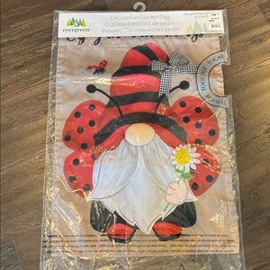 Evergreen Decorative Garden Flag,Ladybug Gnome,Enjoy The Little Things script